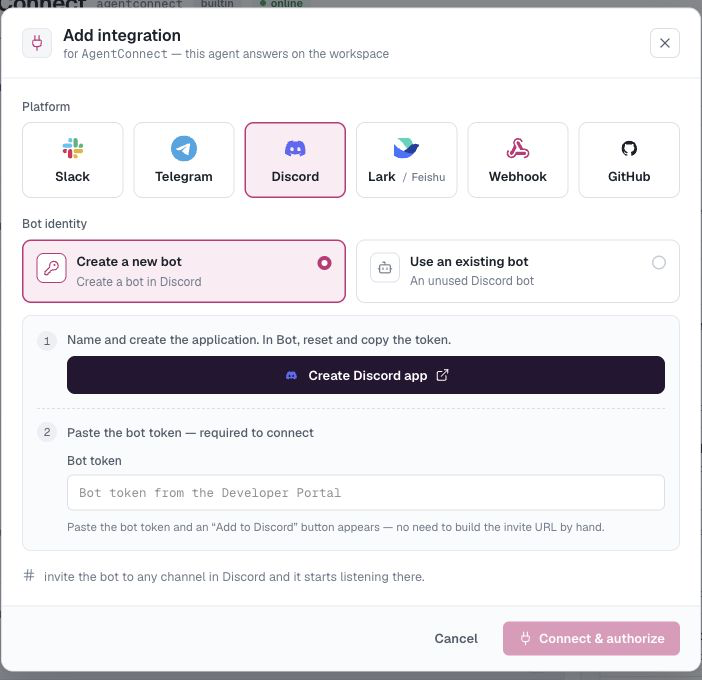 连接 Discord 机器人